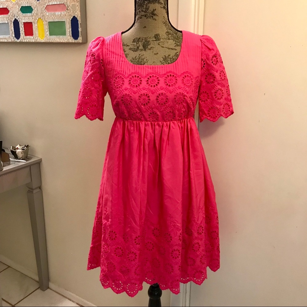 ✨Betsey Johnson 100% Silk Eyelet Dress